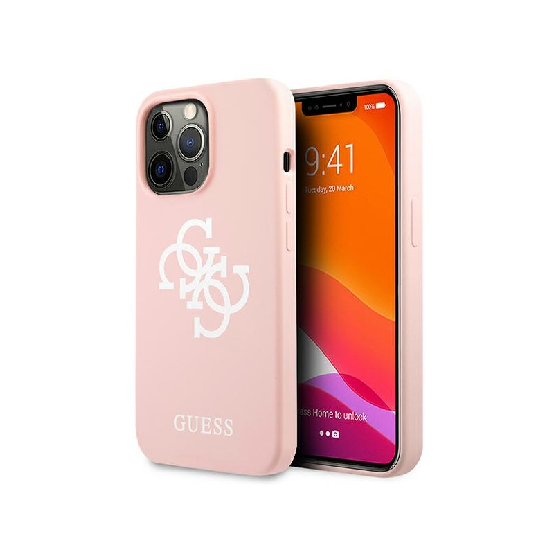 Kryt Guess Silicone 4G Logo pro iPhone 13 Pro Max - růžová