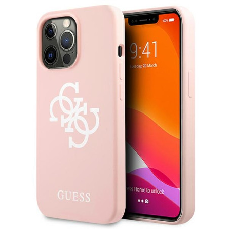 Kryt Guess Silicone 4G Logo pro iPhone 13 Pro Max - růžová