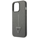 Kryt Guess SAFFIANO TRIANGLE LOGO iPhone 13 Pro Max stříbrná