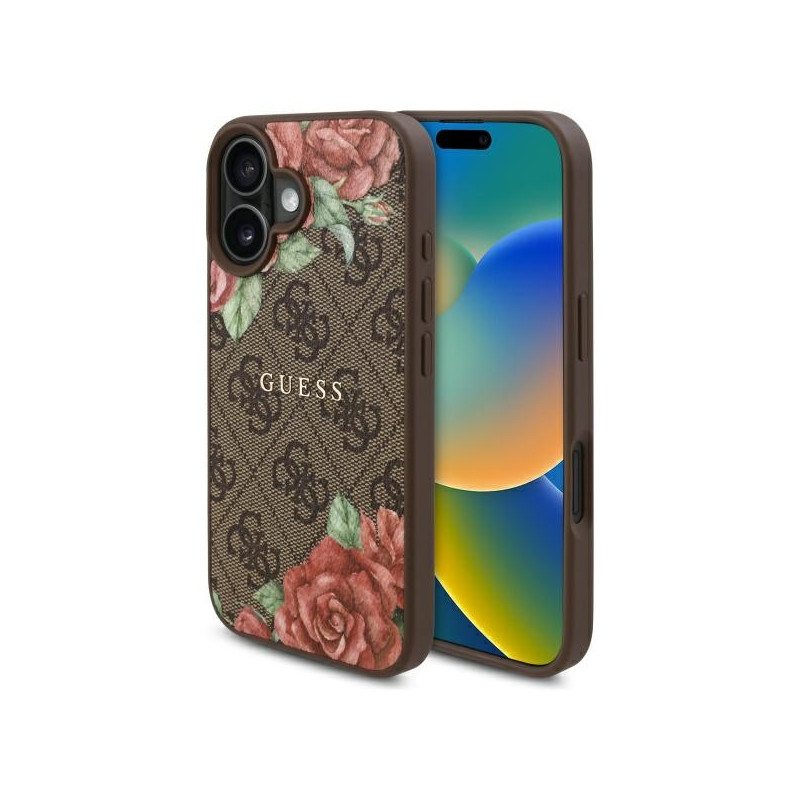Kryt Guess GUHMP16SP4ROPEMCW pro iPhone 16 - hnědá/brown