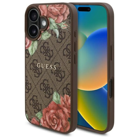 Kryt Guess GUHMP16SP4ROPEMCW iPhone 16 - hnědá