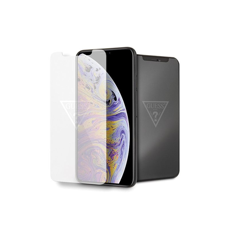 Ochranné sklo Guess INVISIBLE LOGO pro iPhone XS Max - transparentní