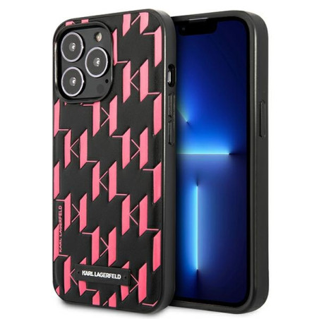 Kryt Karl Lagerfeld Monogram Plaque iPhone 13 Pro - růžová