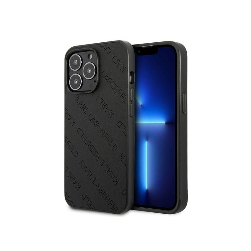 Kryt Karl Lagerfeld PERFORATED ALLOVER pro iPhone 13 Pro - černý