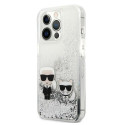 Kryt Karl Lagerfeld LIQUID GLITTER iPhone 13 Pro Max stříbrný