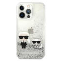 Kryt Karl Lagerfeld LIQUID GLITTER iPhone 13 Pro Max stříbrný