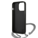 Kryt Karl Lagerfeld Leather Textured and Chain iPhone 13 Pro Max čern