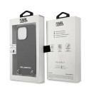 Kryt Karl Lagerfeld Leather Textured and Chain iPhone 13 Pro Max čern