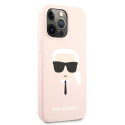 Kryt Karl Lagerfeld SILICONE Karl`s Head iPhone 13 Pro Max - světle r