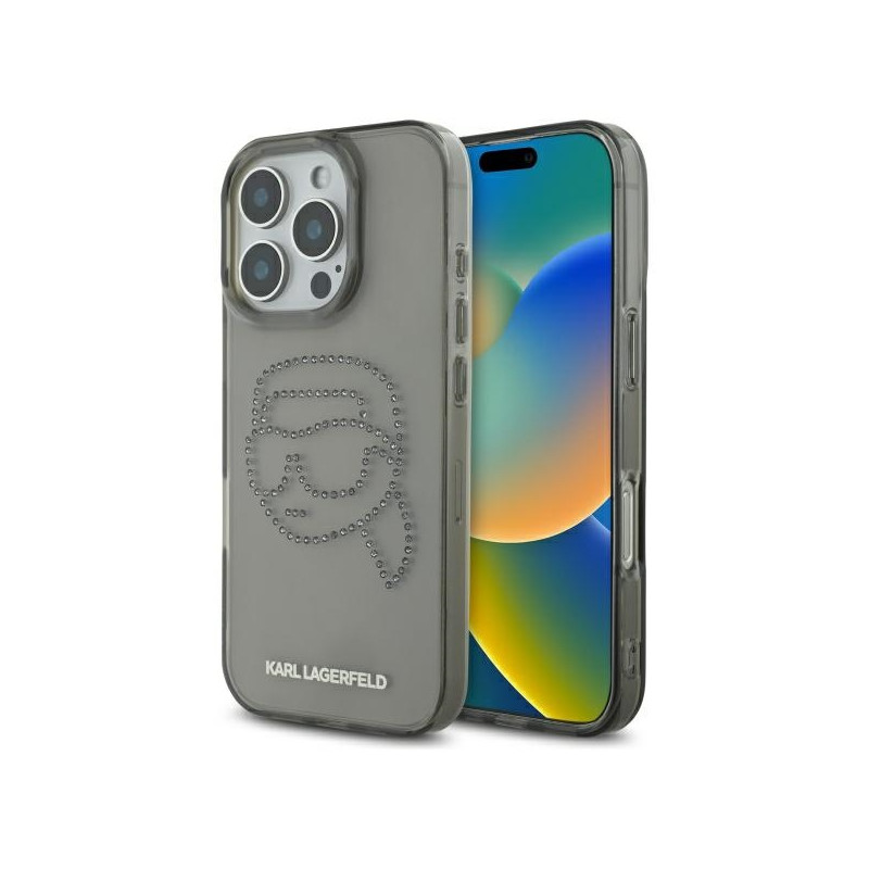Kryt Karl Lagerfeld KLHCP16XHKHDCELK pro iPhone 16 Pro Max - černá/černá (hardcase)