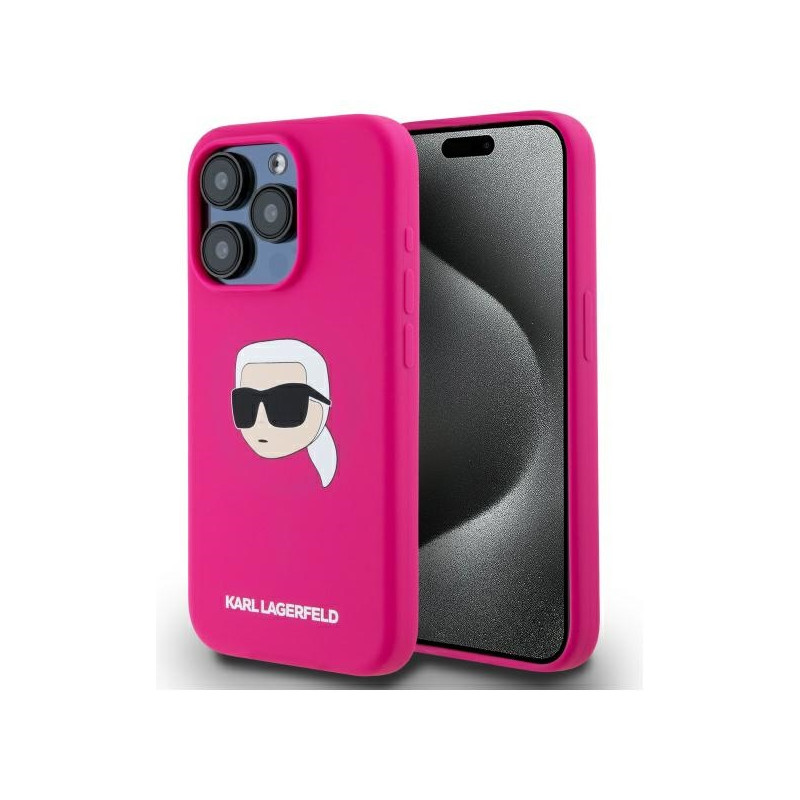 Kryt Karl Lagerfeld KLHMP15LSKHPPPLF pro iPhone 15 Pro 6.1" - fuchsiová (fuchsia)