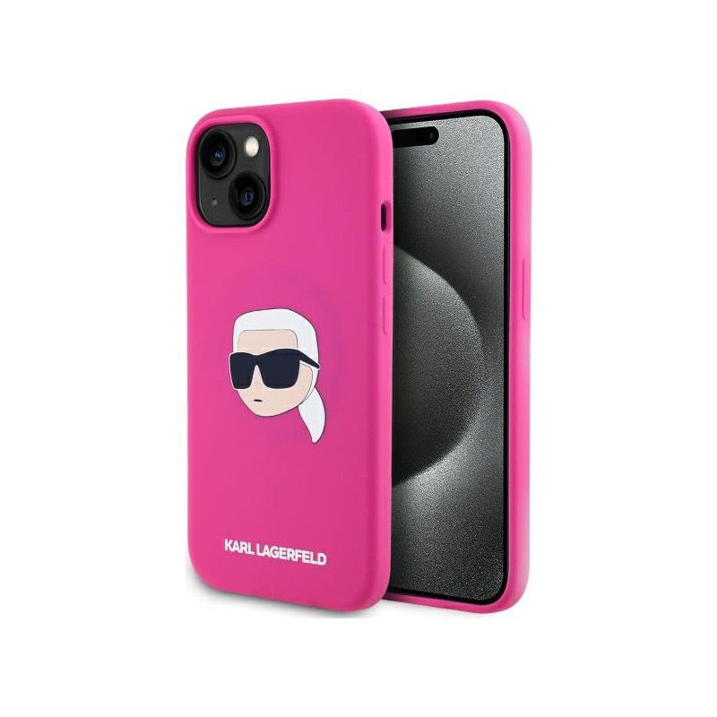 Kryt Karl Lagerfeld KLHMP15SSKHPPLF pro iPhone 15 (6.1") - fuchsia