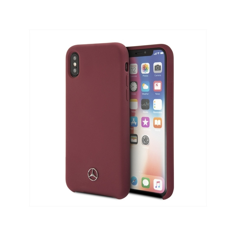 Kryt Mercedes Silicone Line pro iPhone X/XS - červený