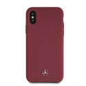 Kryt Mercedes Silicone Line iPhone X/XS - červený