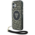 Kryt Guess HC IML Leopard pro iPhone 16 - hnědý