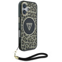Kryt Guess HC IML Leopard pro iPhone 16 - hnědý