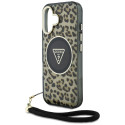 Kryt Guess HC IML Leopard pro iPhone 16 - hnědý