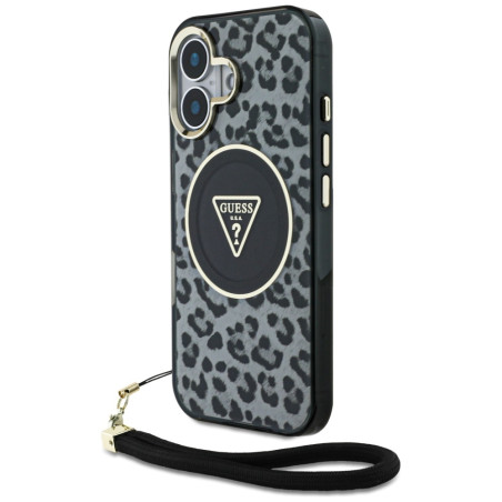 Kryt Guess HC IML Leopard pro iPhone 16 - black
