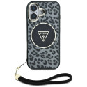 Kryt Guess HC IML Leopard pro iPhone 16 - black