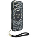 Kryt Guess HC IML Leopard pro iPhone 16 - black