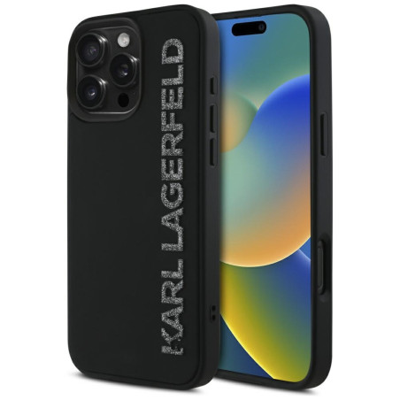 Kryt Karl Lagerfeld HC 3D Rubber pro iPhone 16 Pro - černý