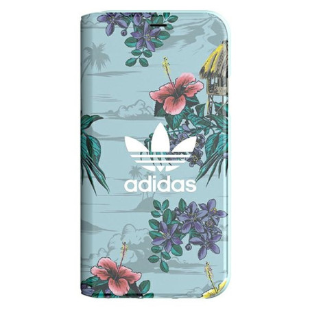 Kryt Adidas BOOKLET CASE FLORAL pro iPhone X / XS - šedá