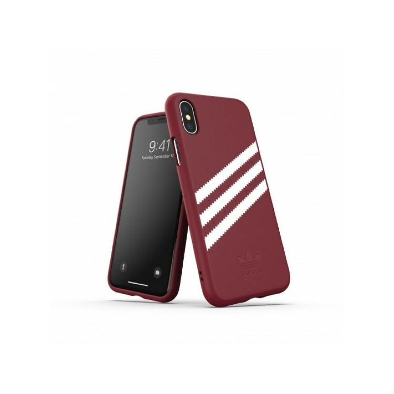Kryt Adidas OR Moulded PU Suede pro iPhone X / XS - burgundy