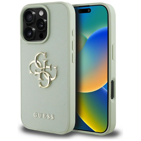 Kryt Guess Grained BIG 4G Logo pro iPhone 16 Pro - zelená