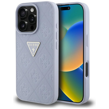 Kryt Guess 4G Pattern Triangle iPhone 16 Pro - fialová