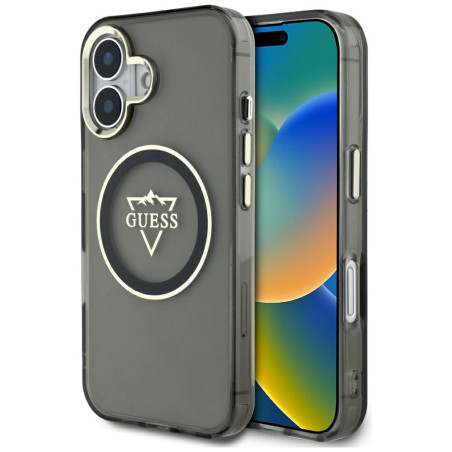 Kryt Guess IML Metal Mountain pro iPhone 16 - black