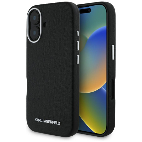 Kryt Karl Lagerfeld Saffiano pro iPhone 16 - černý