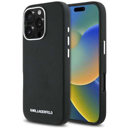 Kryt Karl Lagerfeld Saffiano MagSafe iPhone 16 Pro Max černý