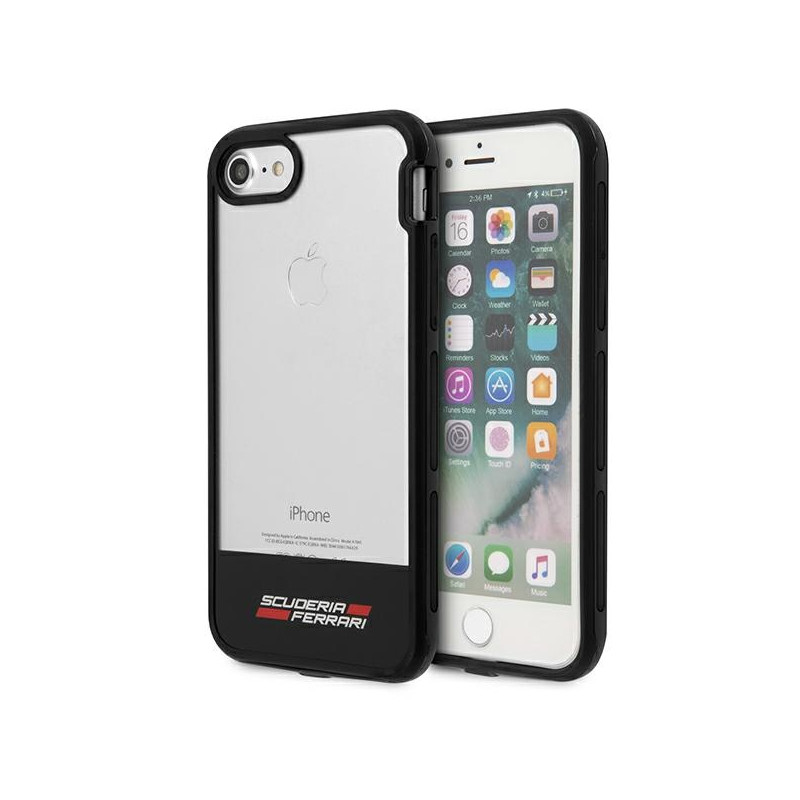Kryt Ferrari RACING SHIELD Case pro iPhone 7 / 8 / SE 2020 / SE 2022 - semi-transparentní