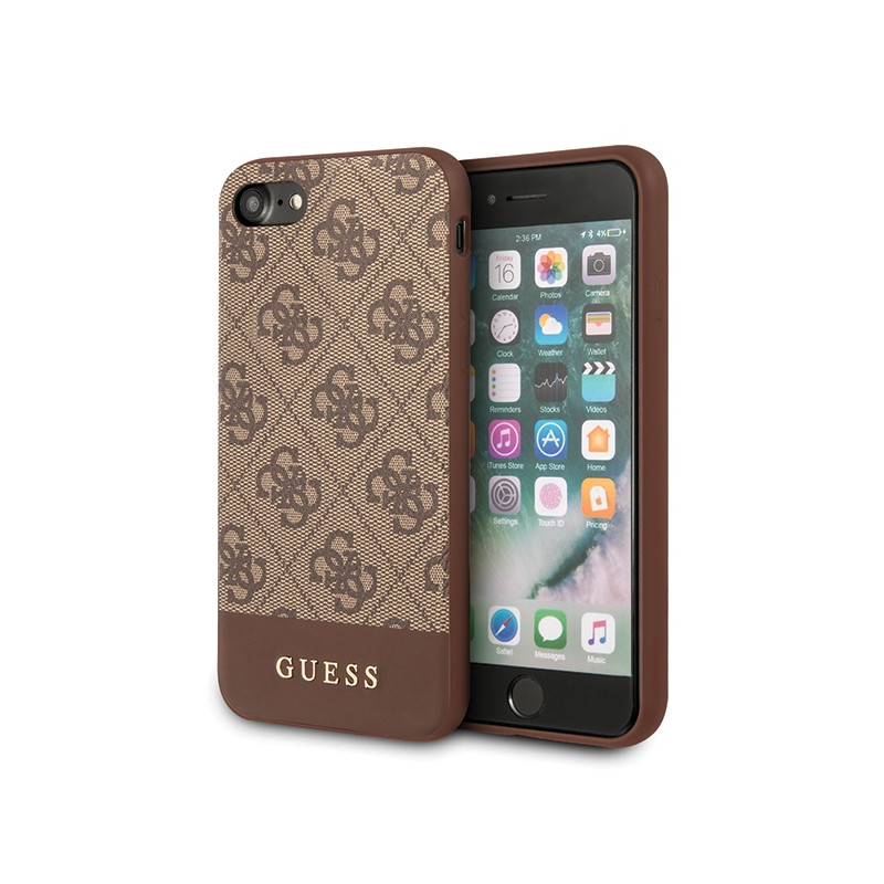 Kryt Guess 4G STRIPE pro iPhone 7 / 8 / SE 2020 / SE 2022 - hnědý