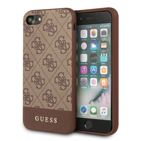 Kryt Guess 4G STRIPE pro iPhone 7/8/SE 2020/2022 - hnědý