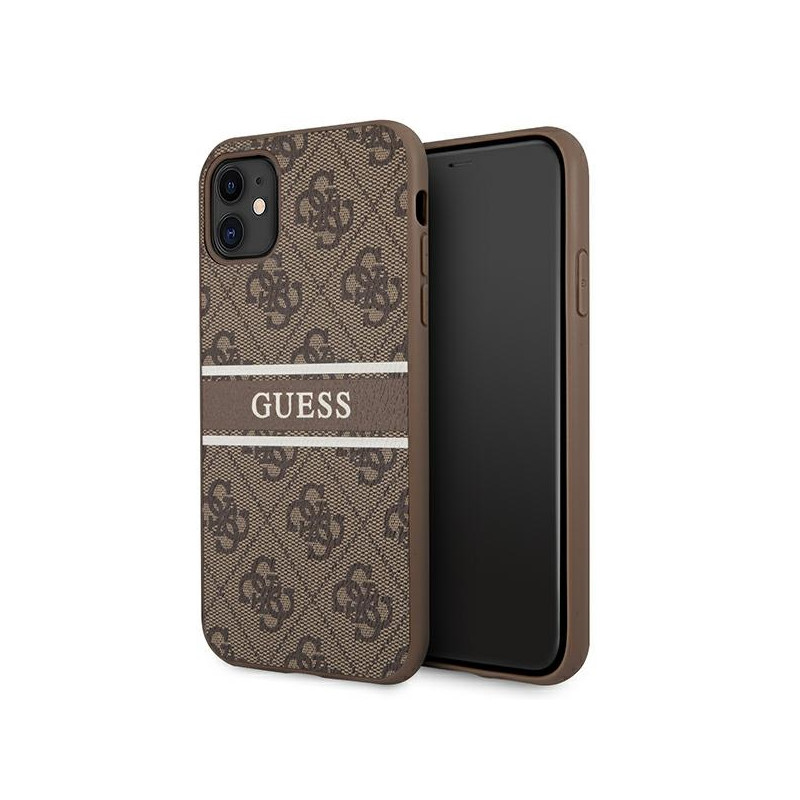 Kryt Guess 4G STRIPE pro iPhone 11 / XR - hnědý