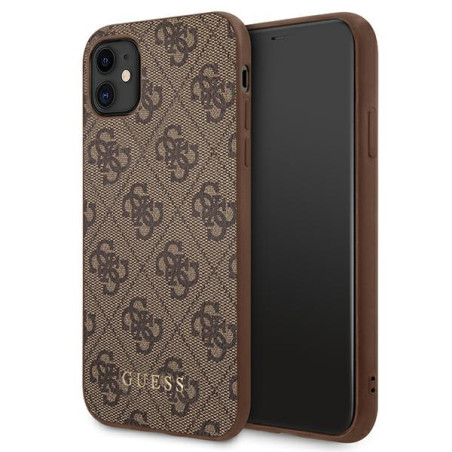 Kryt Guess 4G Metal Gold Logo pro iPhone 11 / XR - hnědý
