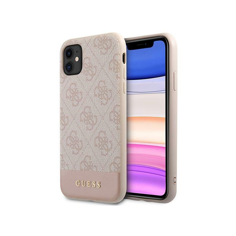 Kryt Guess 4G Stripe pro iPhone 11 / XR - růžová