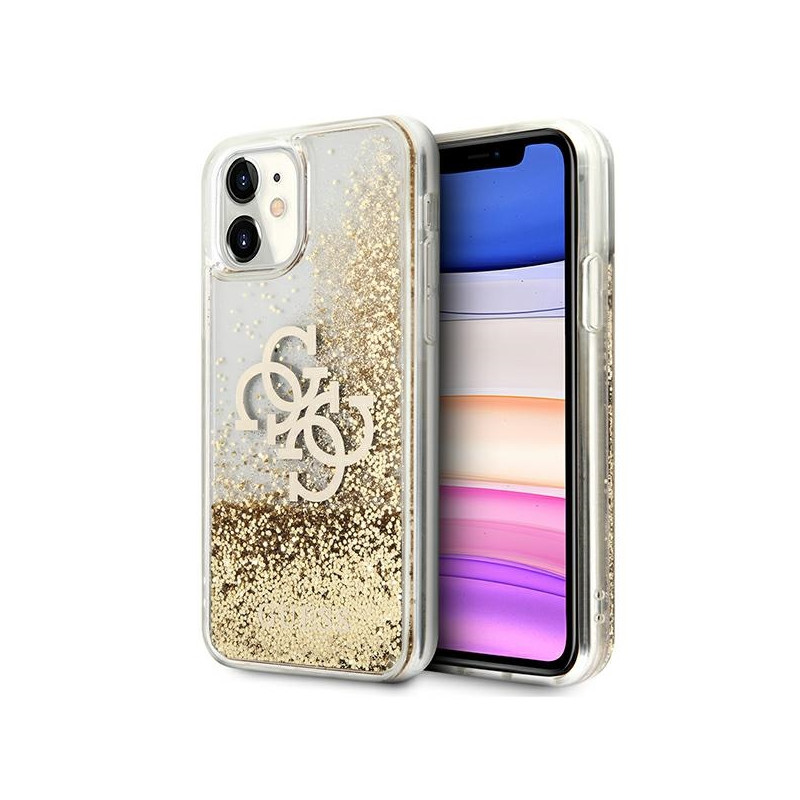 Kryt Guess 4G Big Liquid Glitter pro iPhone 11 / XR - zlatý