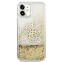 Kryt Guess 4G Big Liquid Glitter iPhone 11 / XR - zlatý