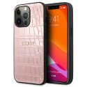 Kryt Guess CROCO Strap Collection iPhone 13 Pro - růžový