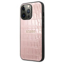Kryt Guess CROCO Strap Collection iPhone 13 Pro - růžový