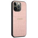 Kryt Guess CROCO Strap Collection iPhone 13 Pro - růžový