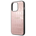 Kryt Guess CROCO Strap Collection iPhone 13 Pro - růžový
