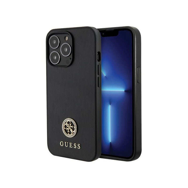 Kryt Guess Strass Metal Logo pro iPhone 13 Pro 6.1" - černý