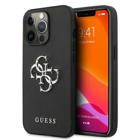 Kryt Guess SAFFIANO 4G Metal Logo pro iPhone 13 Pro - black
