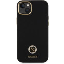 Kryt Guess Silicone Logo Strass 4G iPhone 15 Plus - černý