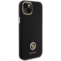 Kryt Guess Silicone Logo Strass 4G iPhone 15 Plus - černý