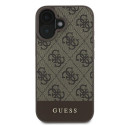 Kryt Guess 4G Bottom Stripe iPhone 16 Plus - hnědý