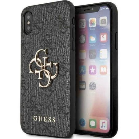 Kryt Guess 4G BIG METAL LOGO iPhone X/XS - šedý